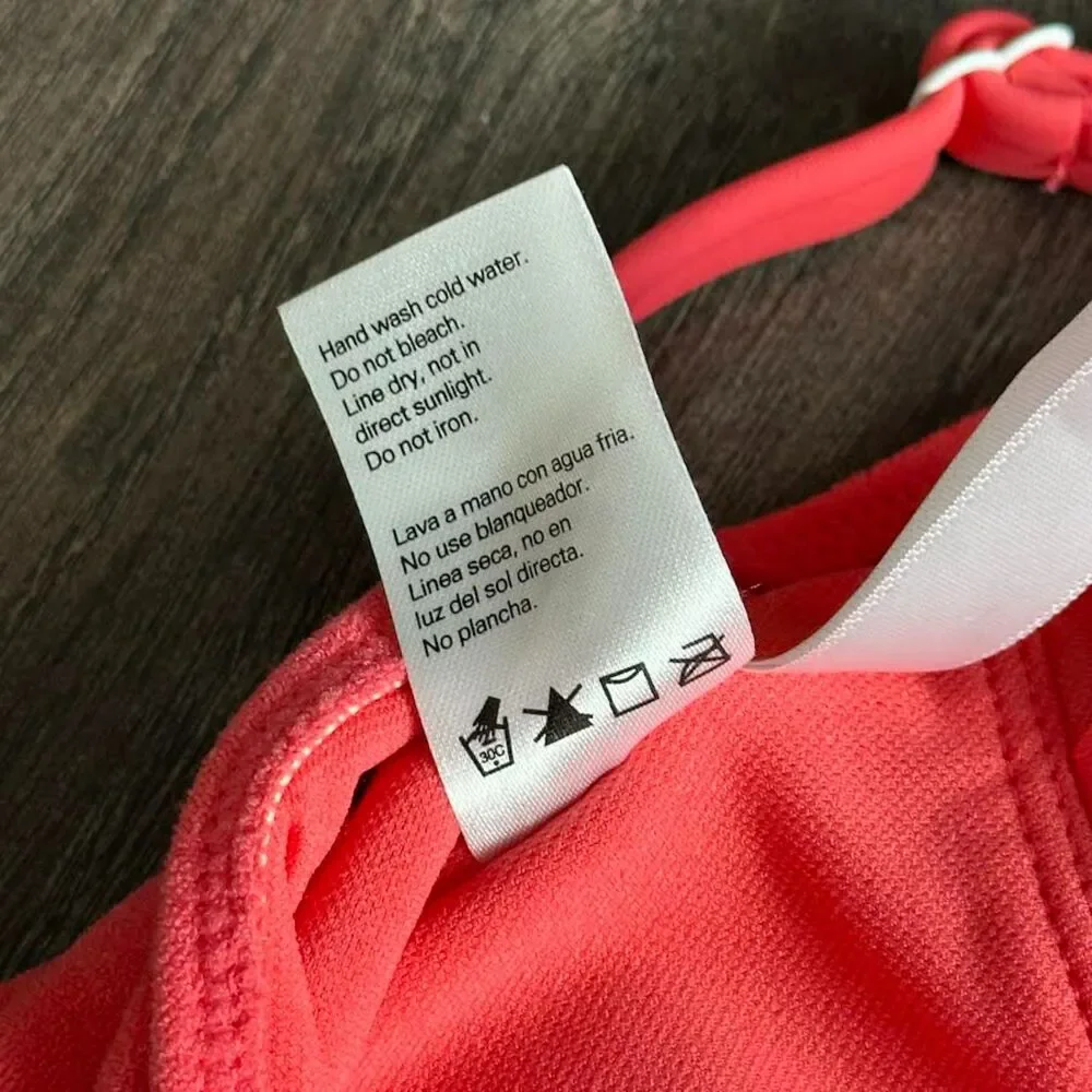Sanctuary One Piece Swim Suit Hot Pink V-Neck Adj Strap Backless Sz Large Bikini - Picture 7 of 7